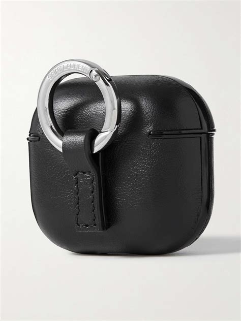 Saint Laurent Leather Airpods Case .